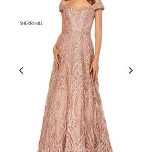 Sherri Hill size 8 rose gold dress